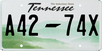 TN license plate A4274X