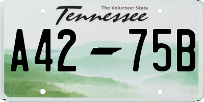 TN license plate A4275B
