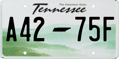 TN license plate A4275F