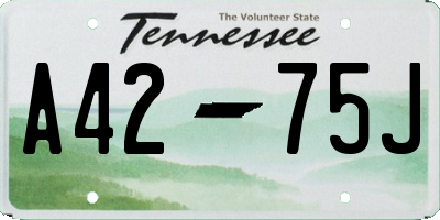 TN license plate A4275J