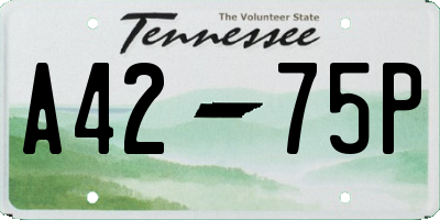TN license plate A4275P
