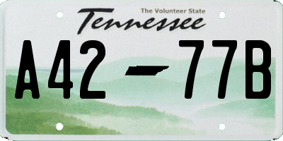 TN license plate A4277B