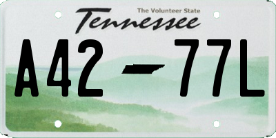 TN license plate A4277L