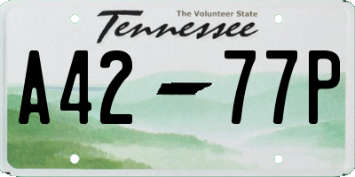 TN license plate A4277P