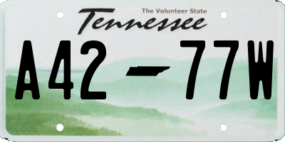 TN license plate A4277W