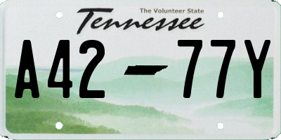 TN license plate A4277Y
