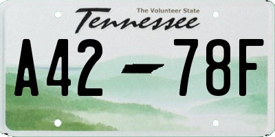 TN license plate A4278F
