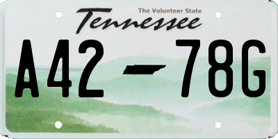 TN license plate A4278G