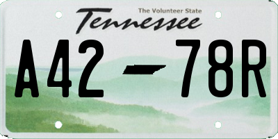 TN license plate A4278R
