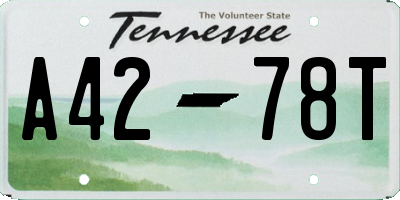 TN license plate A4278T