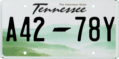 TN license plate A4278Y