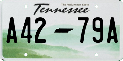 TN license plate A4279A