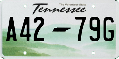 TN license plate A4279G
