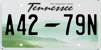 TN license plate A4279N