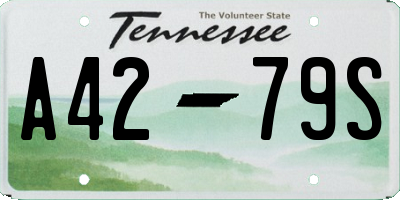 TN license plate A4279S