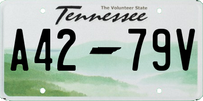 TN license plate A4279V