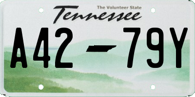 TN license plate A4279Y