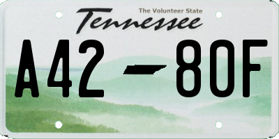 TN license plate A4280F