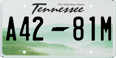 TN license plate A4281M