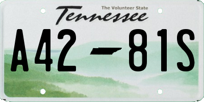 TN license plate A4281S