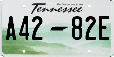 TN license plate A4282E
