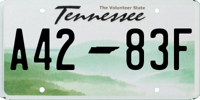 TN license plate A4283F