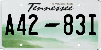 TN license plate A4283I