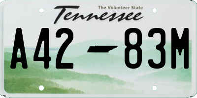 TN license plate A4283M