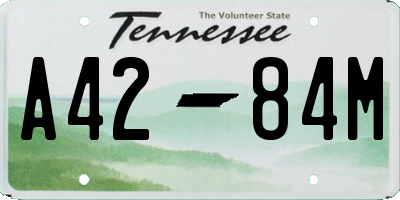 TN license plate A4284M