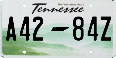TN license plate A4284Z