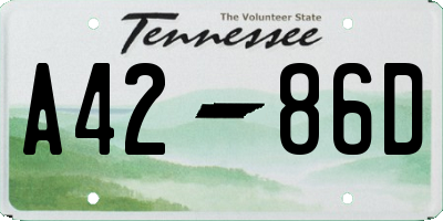TN license plate A4286D