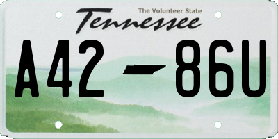 TN license plate A4286U