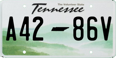 TN license plate A4286V