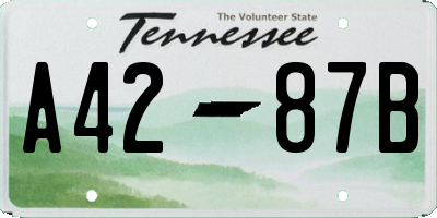 TN license plate A4287B