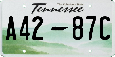 TN license plate A4287C