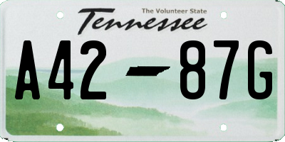 TN license plate A4287G