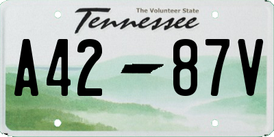 TN license plate A4287V