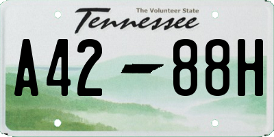 TN license plate A4288H