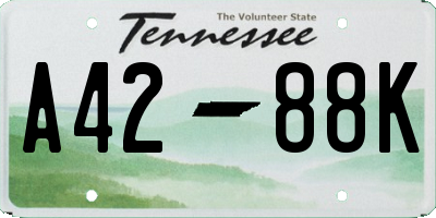 TN license plate A4288K