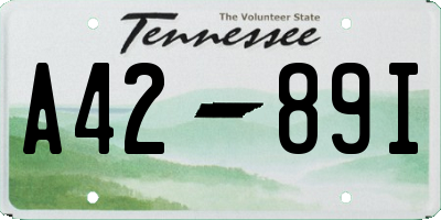 TN license plate A4289I