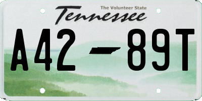TN license plate A4289T