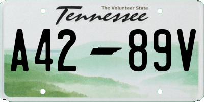 TN license plate A4289V