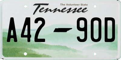 TN license plate A4290D