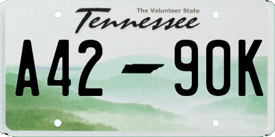 TN license plate A4290K