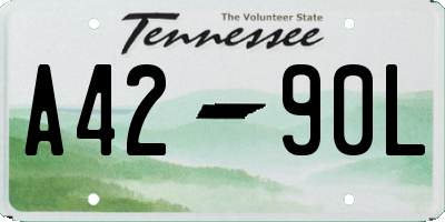 TN license plate A4290L
