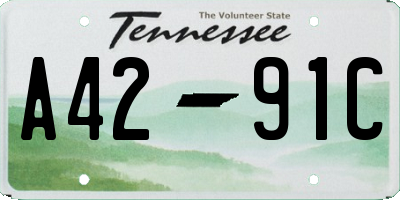 TN license plate A4291C