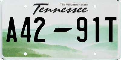 TN license plate A4291T