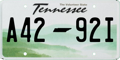 TN license plate A4292I
