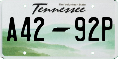 TN license plate A4292P