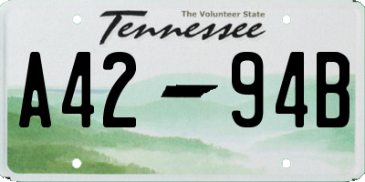 TN license plate A4294B